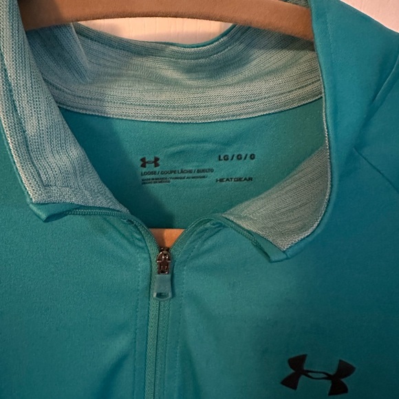 Under Armour Polo Tee Half Zip, Heat Gear, Teal, LN, Large - Picture 4 of 5